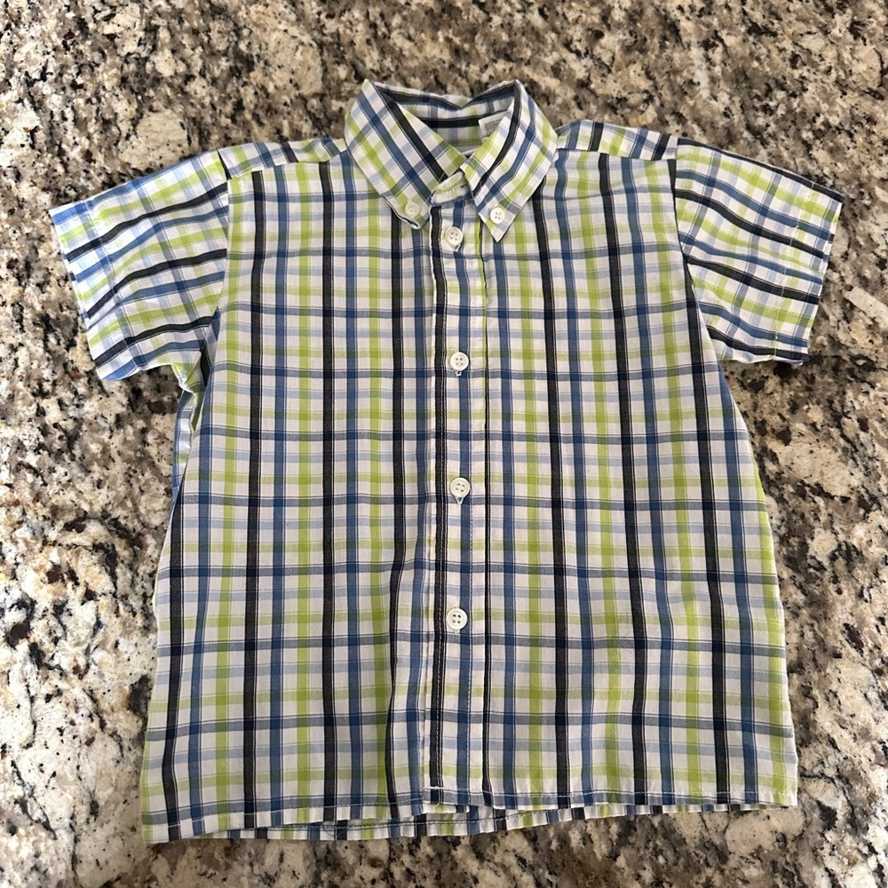 Good Lad Blue and Green Plaid Button Down Shirt